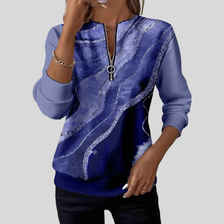 Sara| Bluza z kapturem z nadrukiem marmurkowym dla kobiet Mathilde