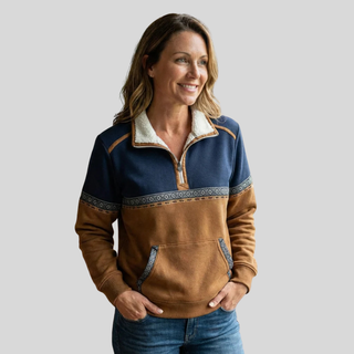 Sophie | Sweter Demi-Zip Dwukolorowy dla Kobiet Lucie