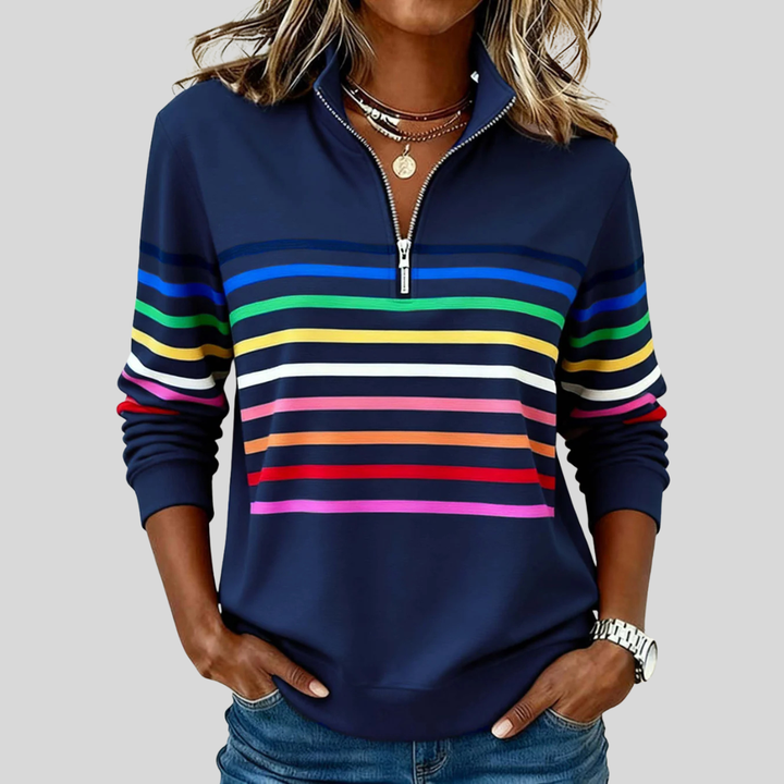 Juul| Zippowany Sweter w Wielokolorowe Paski dla Kobiet Nathalie