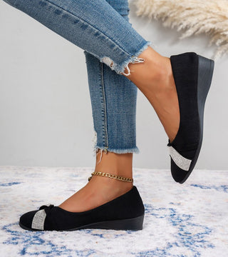 Marzia | ortopedyczne buty na koturnie z kryształkami