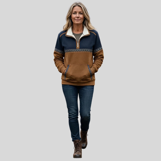 Sophie | Sweter Demi-Zip Dwukolorowy dla Kobiet Lucie
