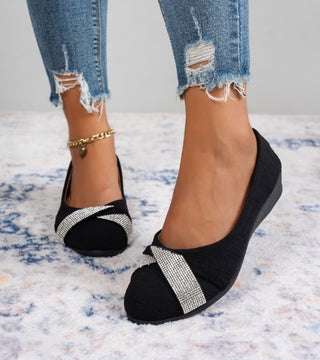 Marzia | ortopedyczne buty na koturnie z kryształkami