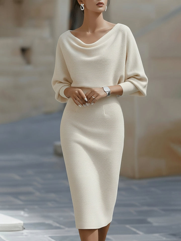 Karolina | Elegancka Sukienka Midi z Drapowaniem