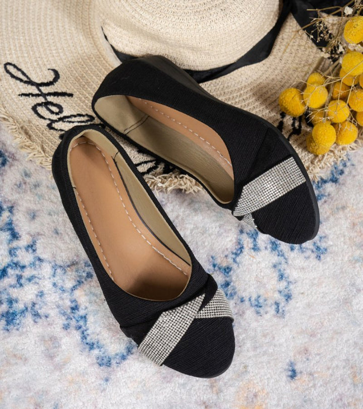 Marzia | ortopedyczne buty na koturnie z kryształkami