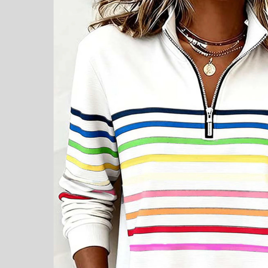 Juul| Zippowany Sweter w Wielokolorowe Paski dla Kobiet Nathalie