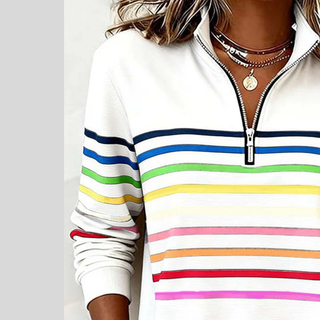 Juul| Zippowany Sweter w Wielokolorowe Paski dla Kobiet Nathalie