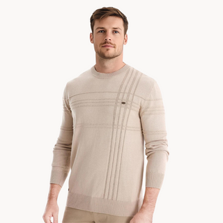 Męski sweter bawełniany z wzorem w paski