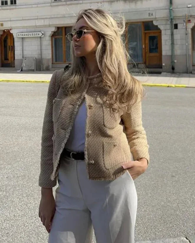 Cecilie | Beżowy płaszcz