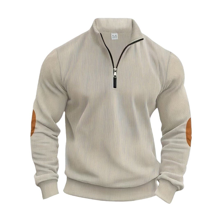 Modny sweter z pół zamkiem