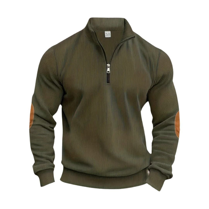 Modny sweter z pół zamkiem