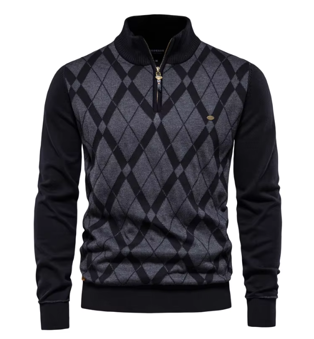 Sweter Męski z Pół-Zipem