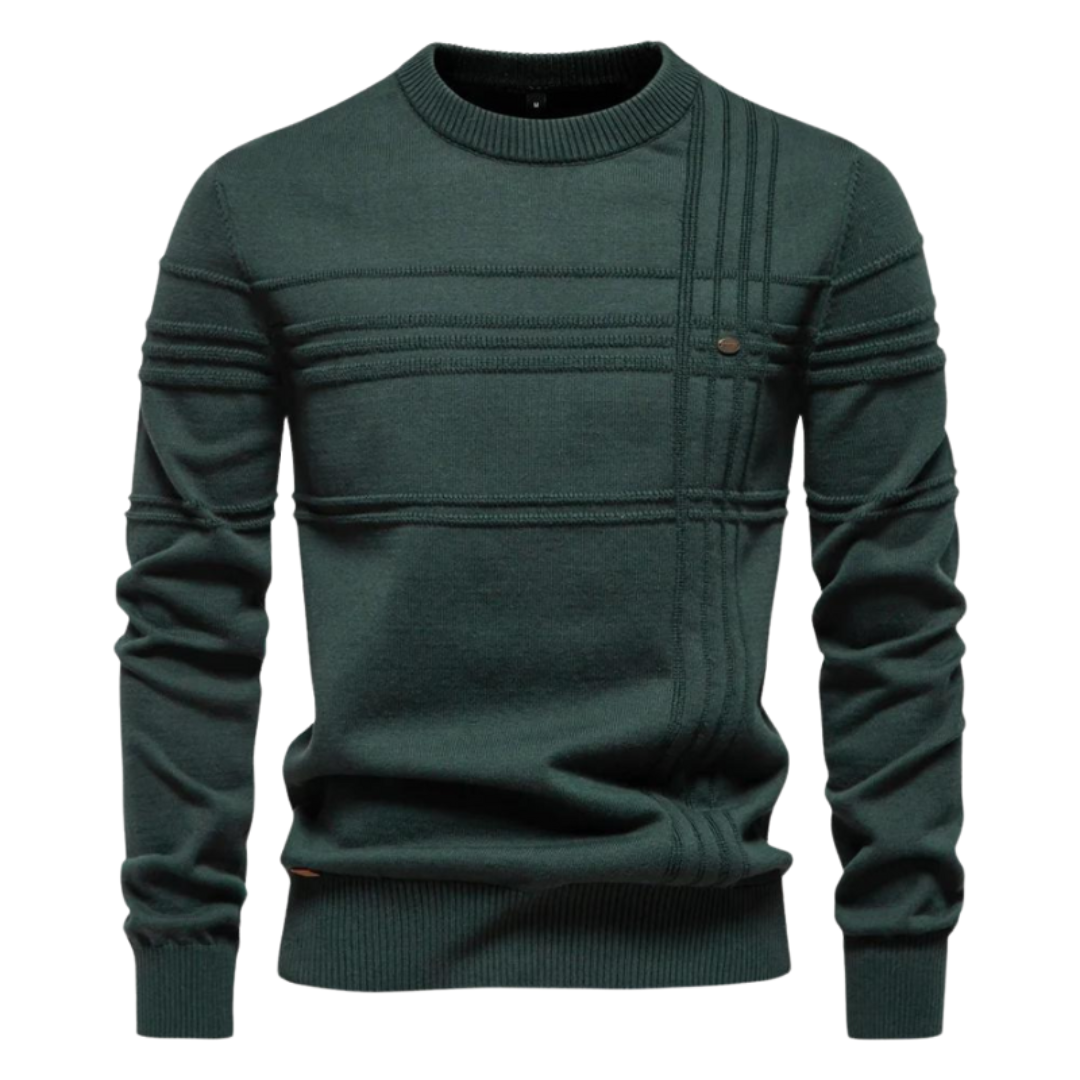 Męski sweter bawełniany z wzorem w paski