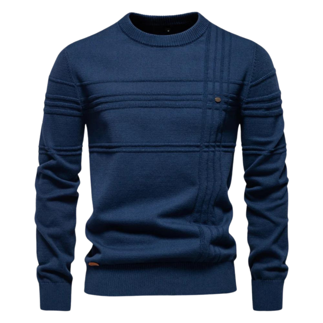 Męski sweter bawełniany z wzorem w paski