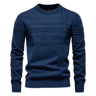 Męski sweter bawełniany z wzorem w paski