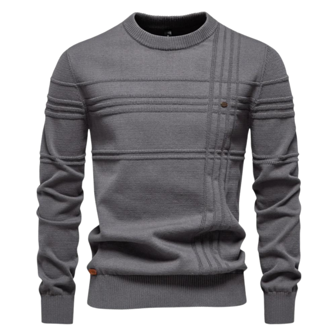 Męski sweter bawełniany z wzorem w paski