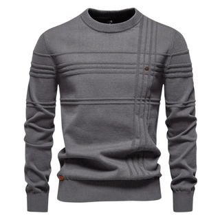 Męski sweter bawełniany z wzorem w paski