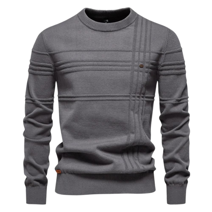 Męski sweter bawełniany z wzorem w paski