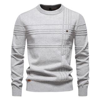 Męski sweter bawełniany z wzorem w paski