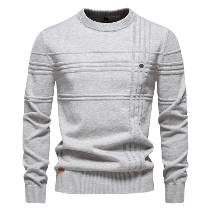 Męski sweter bawełniany z wzorem w paski