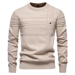 Męski sweter bawełniany z wzorem w paski