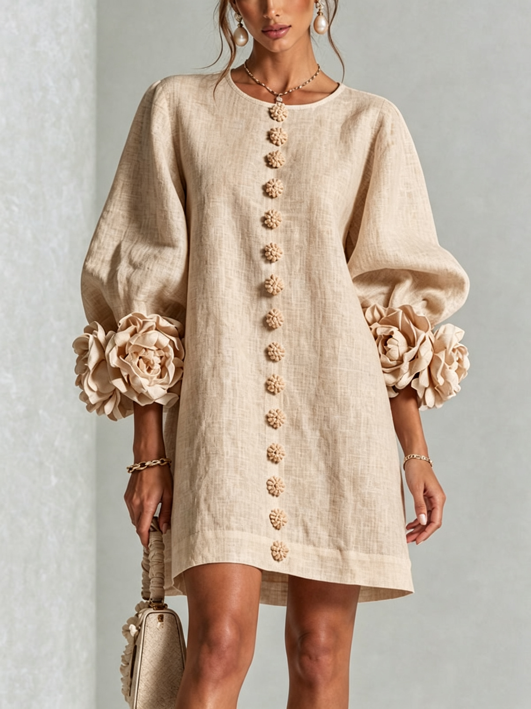 Amelia | Elegancka Sukienka Mini z Bufiastymi Rękawami