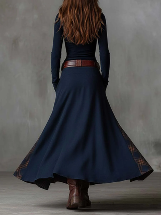 Élise | Sukienka Maxi z Suede z Pasek
