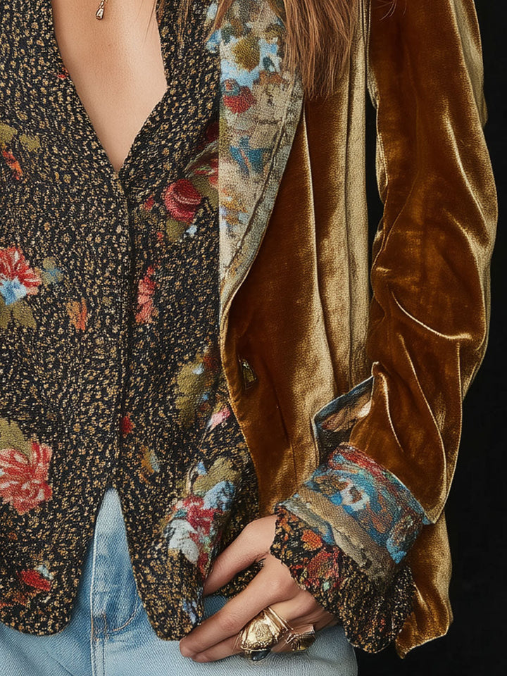 Marcelline | Blazer Patchwork w Kwiaty Vintage
