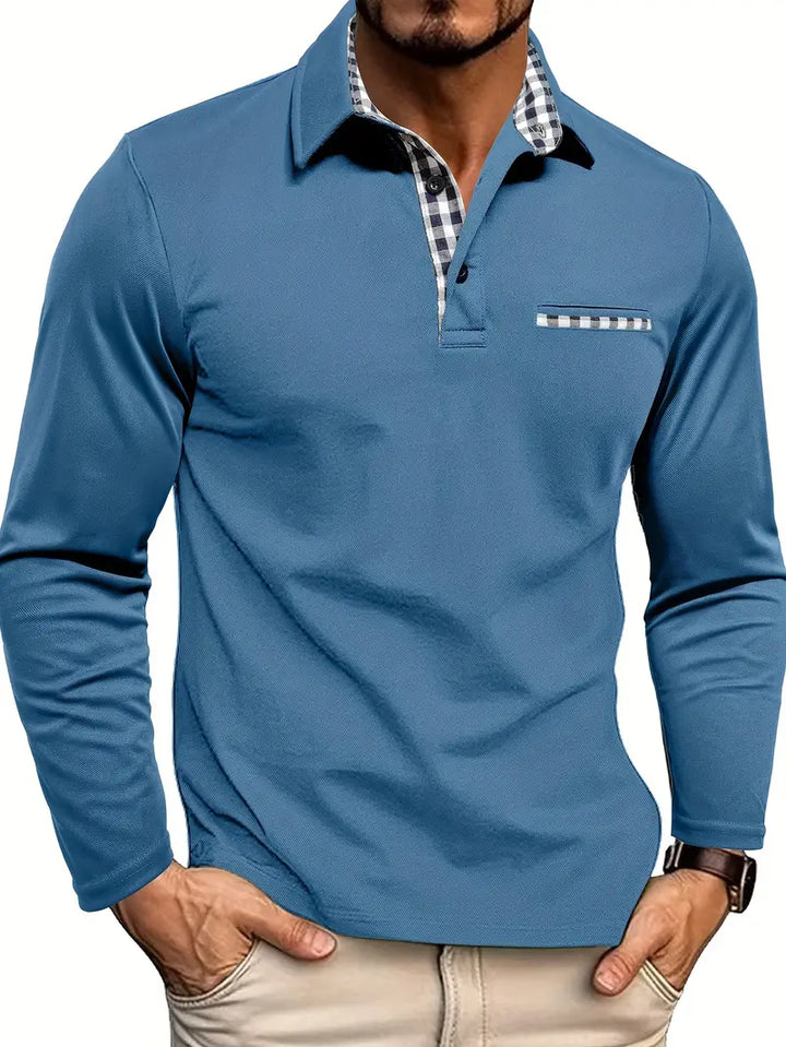 Marek | Elegancka Koszulka Polo z Długim Rękawem