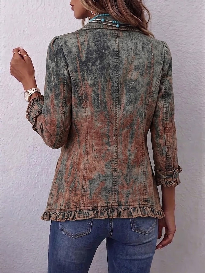 Flaminia | Vintage Kurtka Z Wydrukiem Gradientowym Teksturowanym