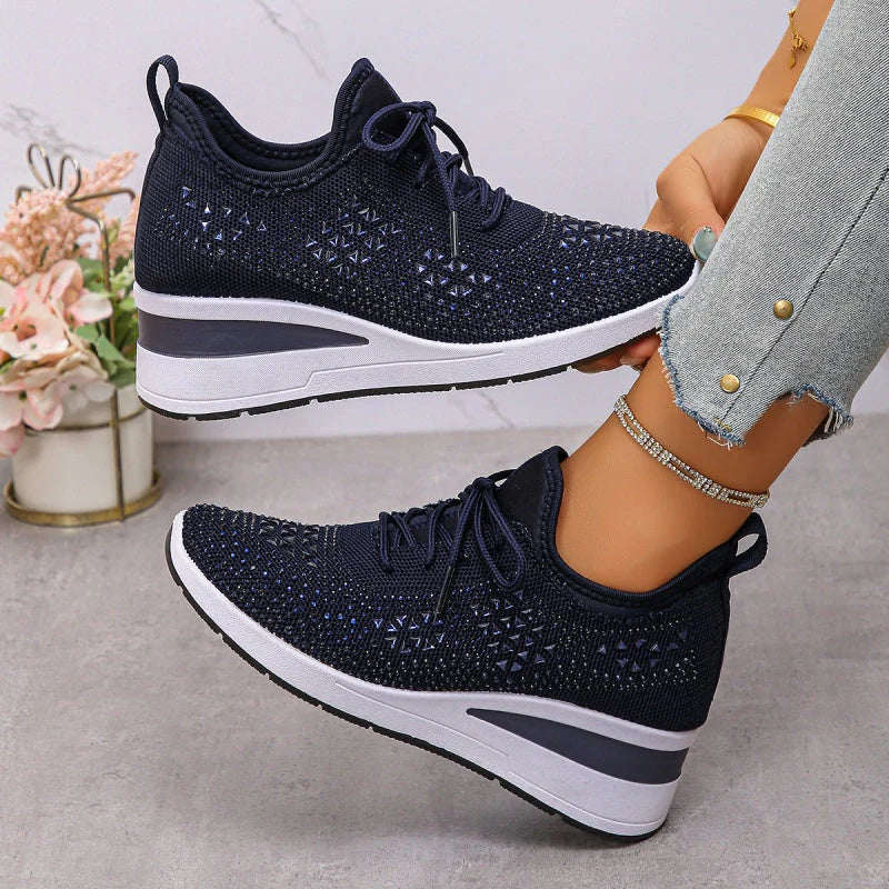 Rina | Przewiewne Sneakersy Ozdobione Kryształkami