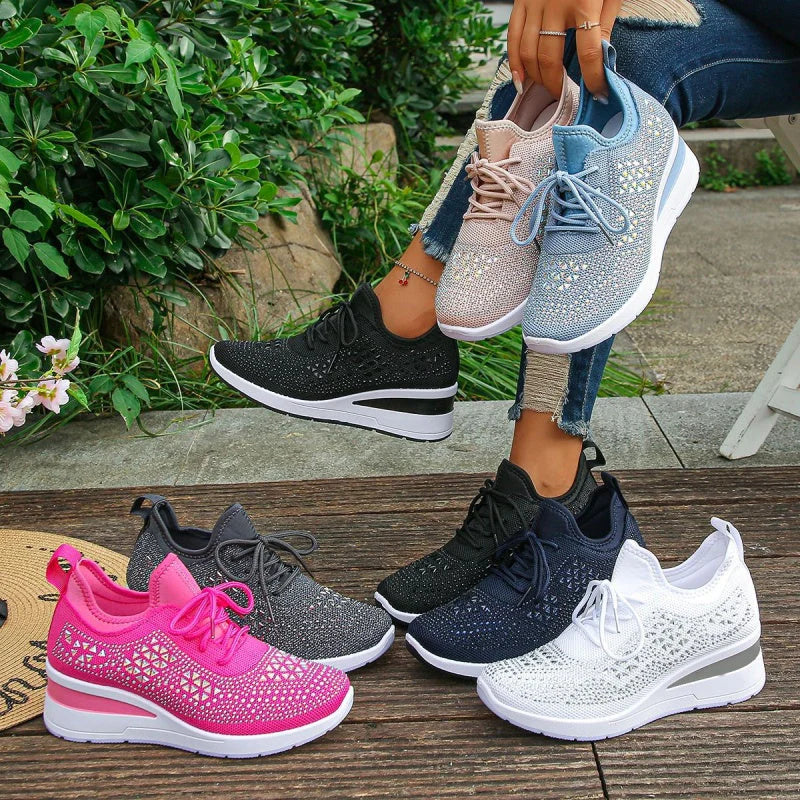 Rina | Przewiewne Sneakersy Ozdobione Kryształkami