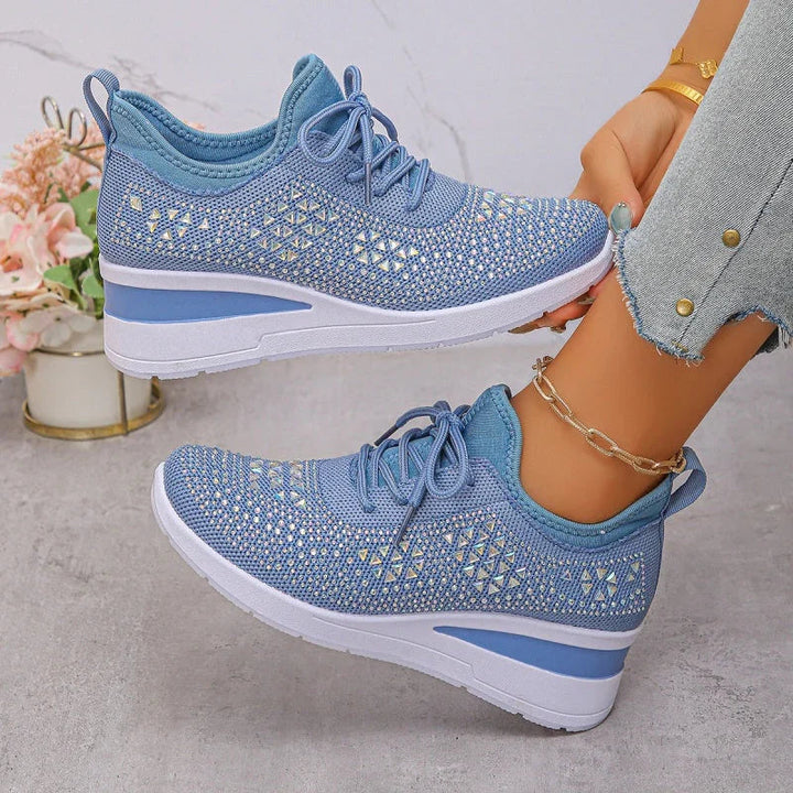 Rina | Przewiewne Sneakersy Ozdobione Kryształkami