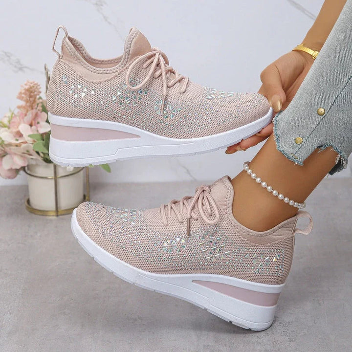 Rina | Przewiewne Sneakersy Ozdobione Kryształkami
