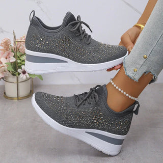 Rina | Przewiewne Sneakersy Ozdobione Kryształkami
