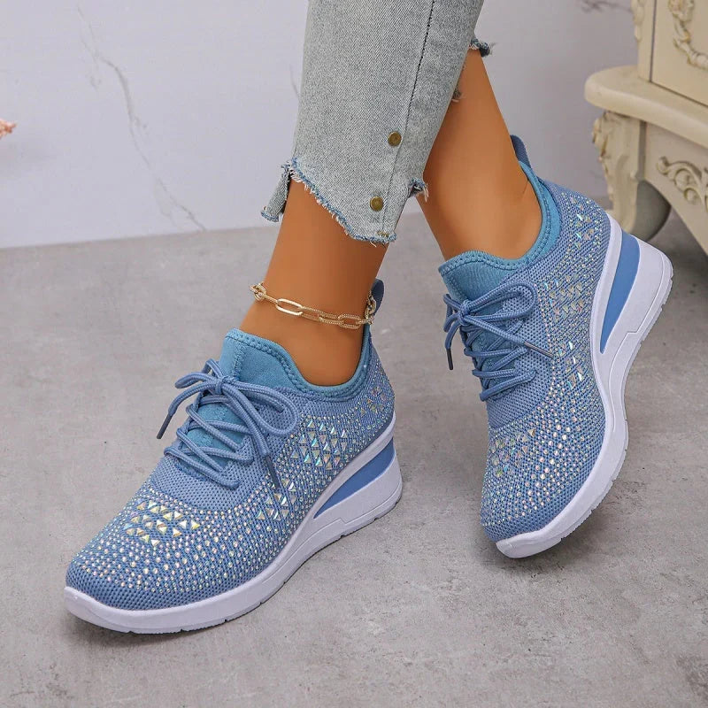 Rina | Przewiewne Sneakersy Ozdobione Kryształkami