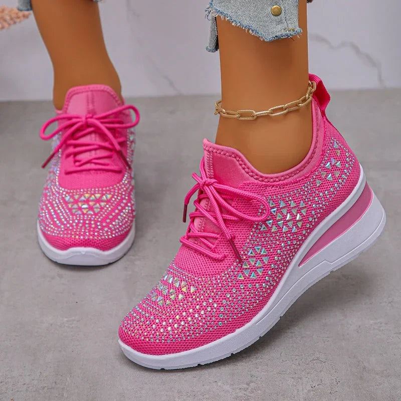 Rina | Przewiewne Sneakersy Ozdobione Kryształkami