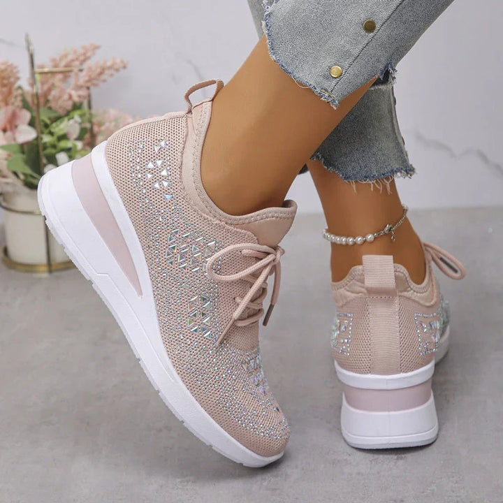Rina | Przewiewne Sneakersy Ozdobione Kryształkami