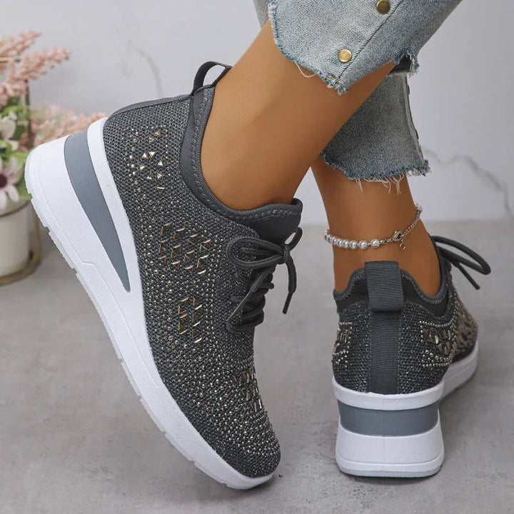 Rina | Przewiewne Sneakersy Ozdobione Kryształkami