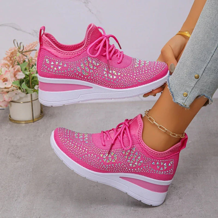Rina | Przewiewne Sneakersy Ozdobione Kryształkami